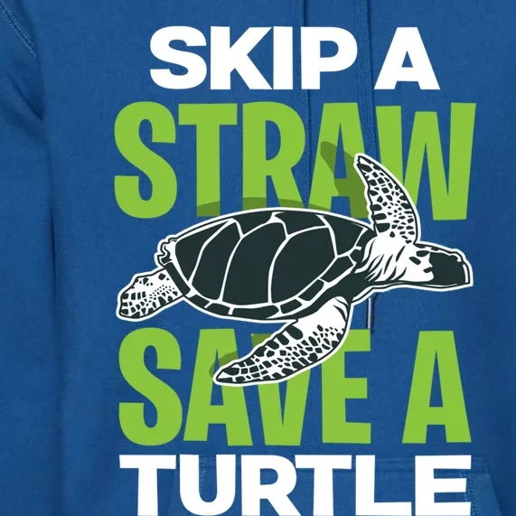 Skip A Straw Save A Turtle Envirotal Activist Funny Gift Premium Hoodie