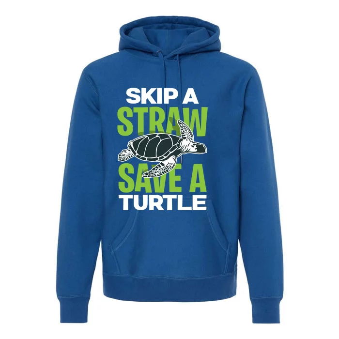 Skip A Straw Save A Turtle Envirotal Activist Funny Gift Premium Hoodie