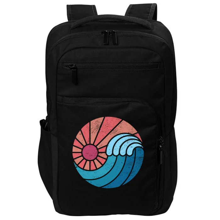 Sun And Sea Retro Vintage Wave Impact Tech Backpack