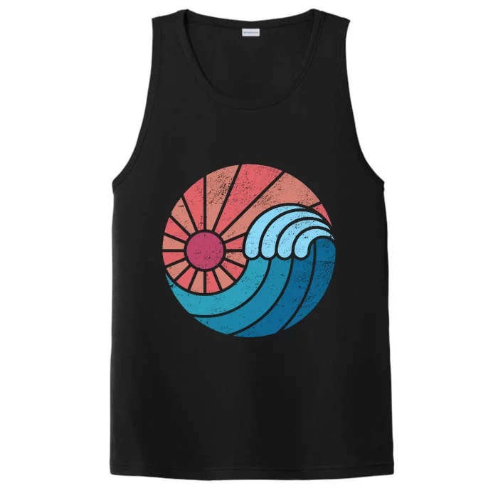 Sun And Sea Retro Vintage Wave Performance Tank