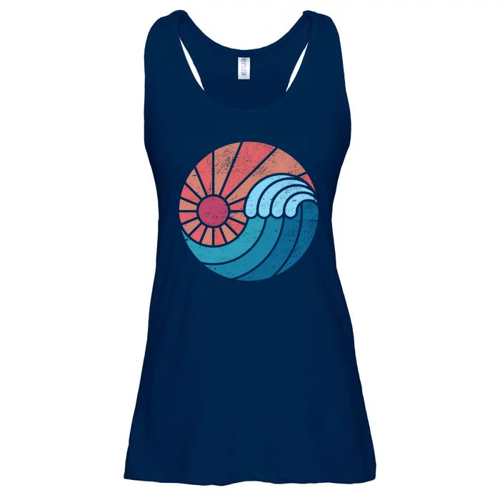 Sun And Sea Retro Vintage Wave Ladies Essential Flowy Tank