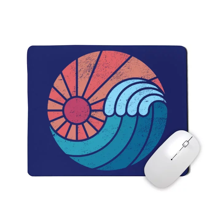 Sun And Sea Retro Vintage Wave Mousepad