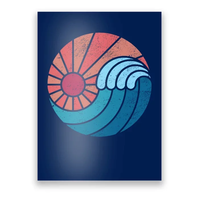 Sun And Sea Retro Vintage Wave Poster