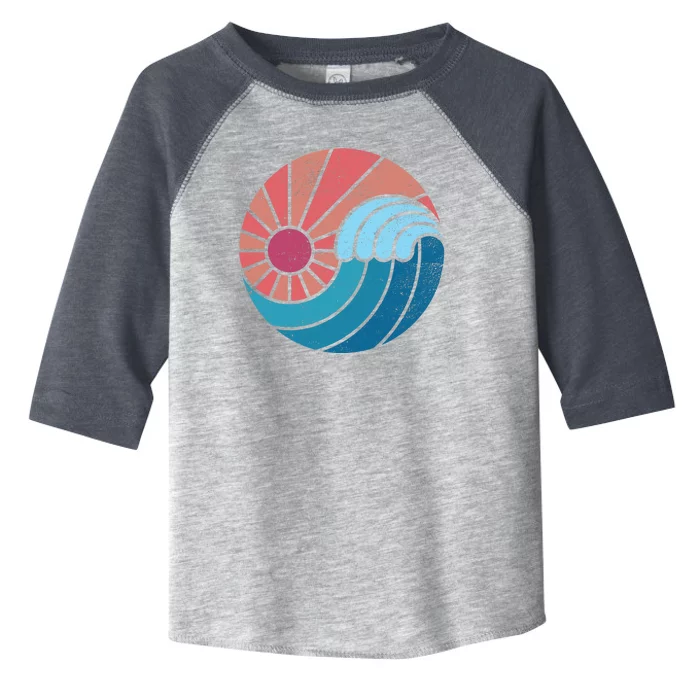 Sun And Sea Retro Vintage Wave Toddler Fine Jersey T-Shirt