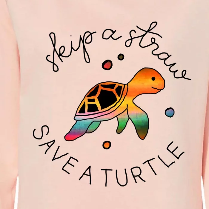 Skip A Straw Save A Turtle Gift Womens California Wash Sweatshirt