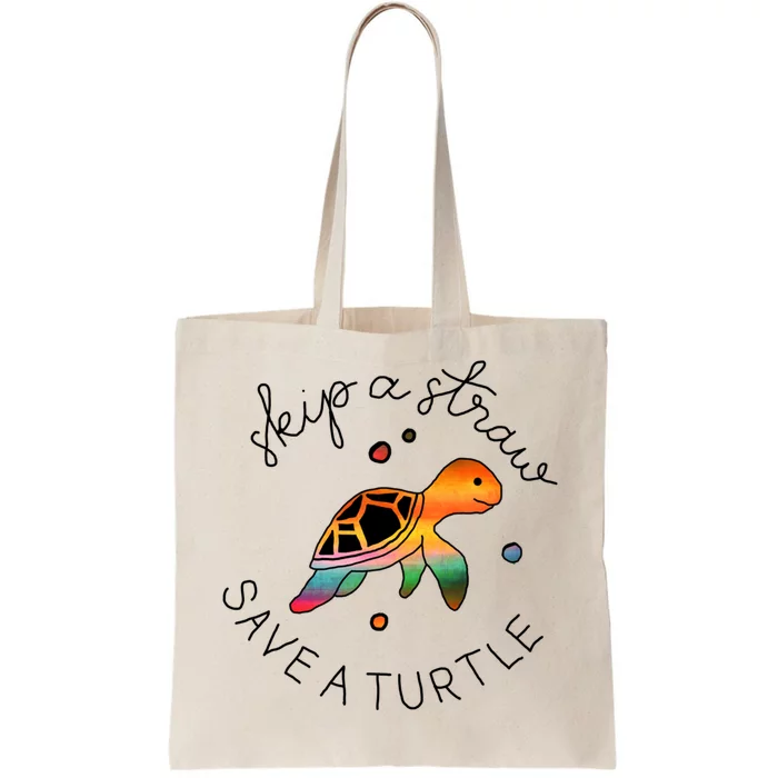 Skip A Straw Save A Turtle Gift Tote Bag