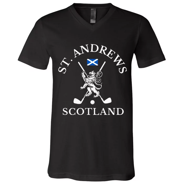 St Andrews Scotland Golf Fan V-Neck T-Shirt