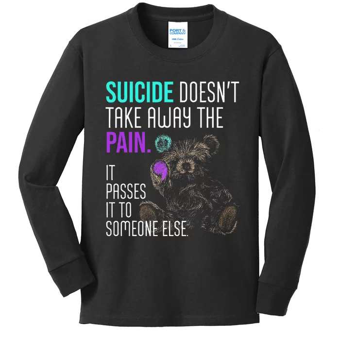 Suicide Awareness Semicolon Mental Health Positive Kids Long Sleeve Shirt