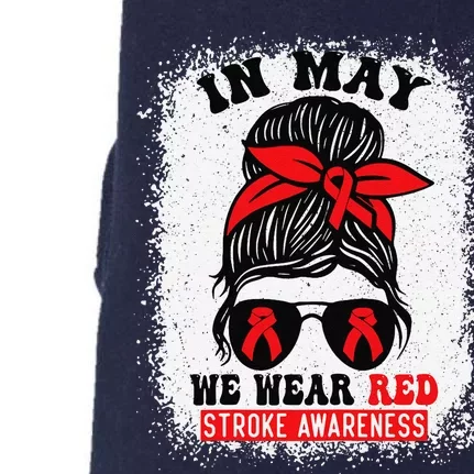 Stroke Awareness Survivor Support Women In May We Wear Red Doggie 3-End Fleece Hoodie