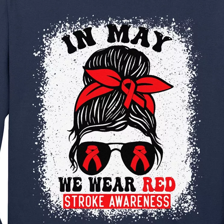 Stroke Awareness Survivor Support Women In May We Wear Red Tall Long Sleeve T-Shirt