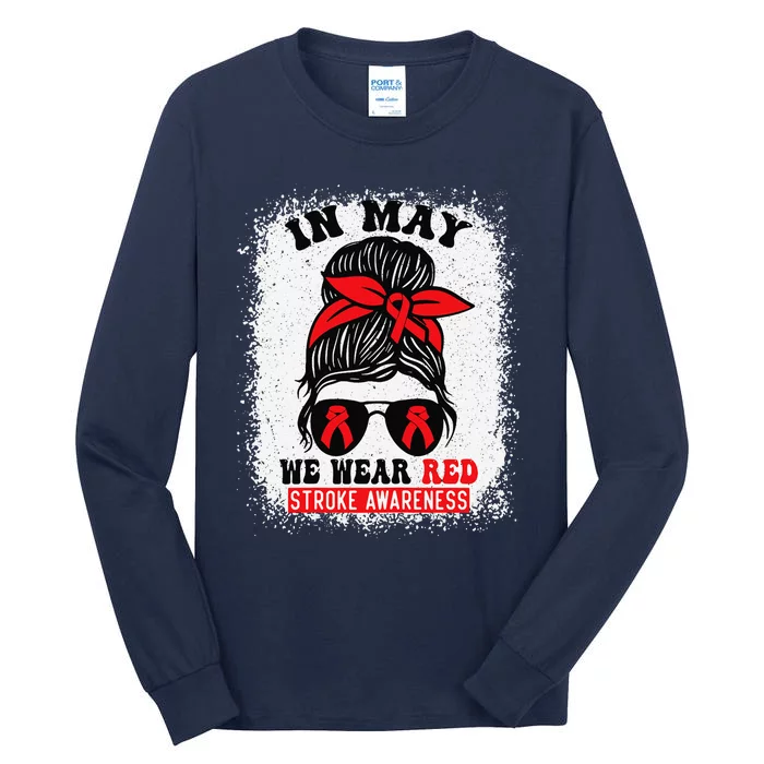 Stroke Awareness Survivor Support Women In May We Wear Red Tall Long Sleeve T-Shirt