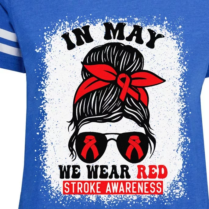 Stroke Awareness Survivor Support Women In May We Wear Red Enza Ladies Jersey Football T-Shirt