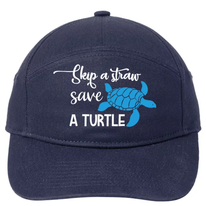 Skip A Straw Save A Turtle Animal Protection Gift Cool Gift 7-Panel Snapback Hat