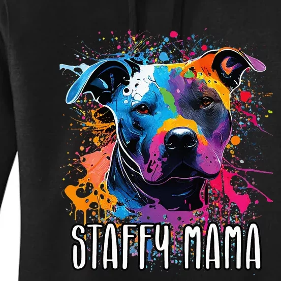 Splash Art Staffordshire Bull Terrier Staffy Mama Women's Pullover Hoodie