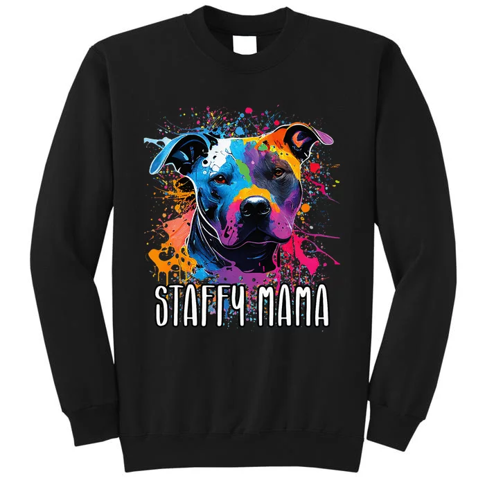 Splash Art Staffordshire Bull Terrier Staffy Mama Tall Sweatshirt