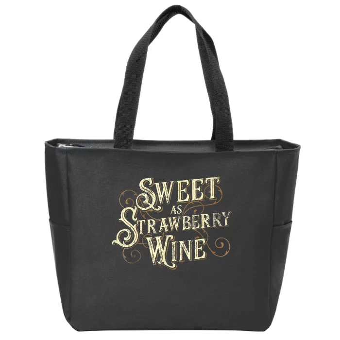 Sweet As Strawberry Wine Ladies Designer Country Zip Tote Bag