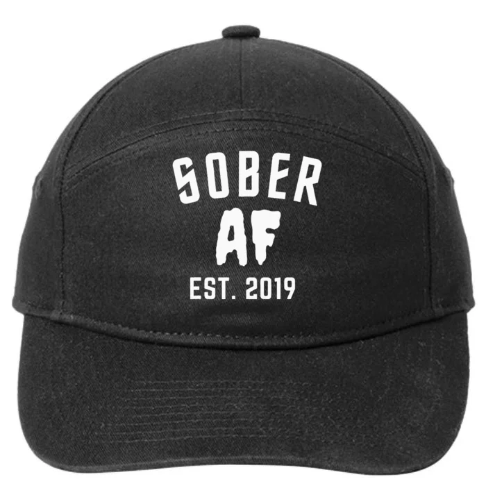 Sober Af Since Est 2019 5 Years Sobriety Anniversary 7-Panel Snapback Hat