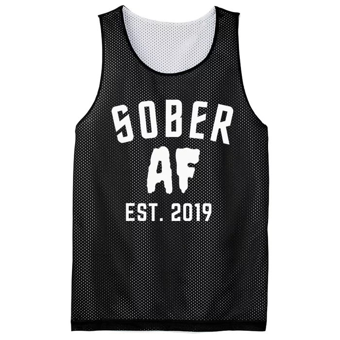 Sober Af Since Est 2019 5 Years Sobriety Anniversary Mesh Reversible Basketball Jersey Tank