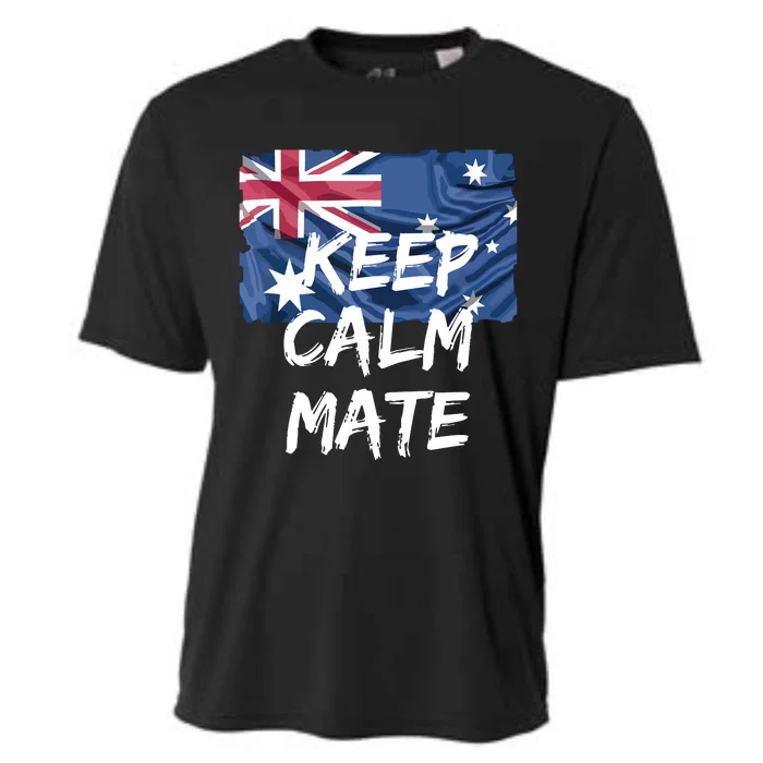 Souvenir Australia Slang Keep Calm Mate Flag Travel Cooling Performance Crew T-Shirt