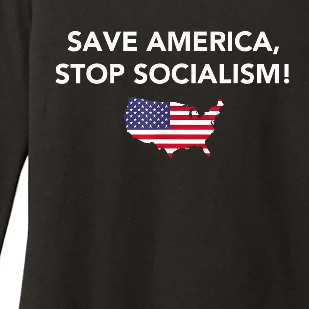 Save America Stop Socialism Womens CVC Long Sleeve Shirt