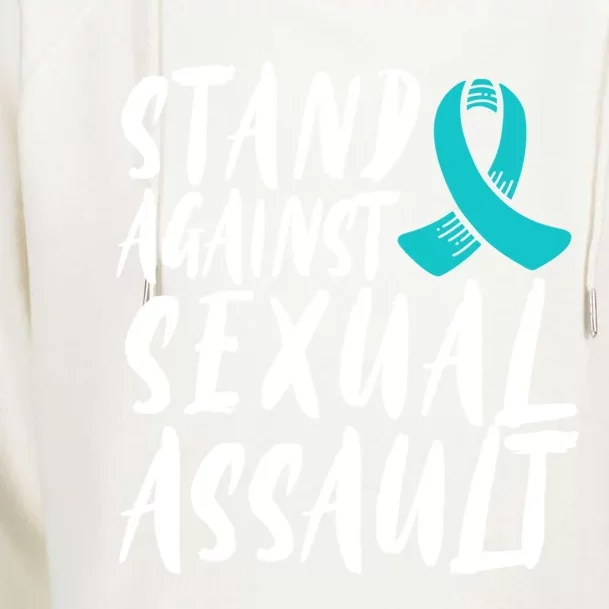 Stand Against Sexual Assault Awareness Stop The Violence Great Gift Womens Funnel Neck Pullover Hood