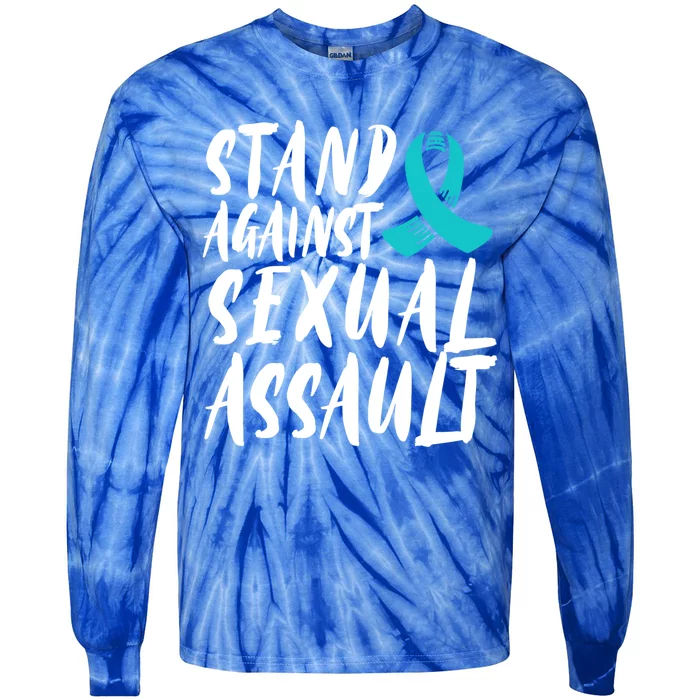 Stand Against Sexual Assault Awareness Stop The Violence Great Gift Tie-Dye Long Sleeve Shirt