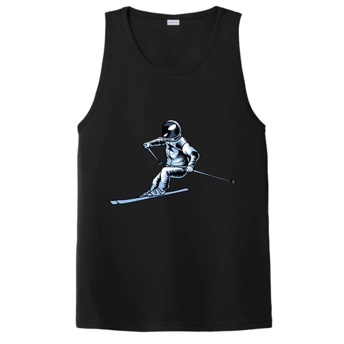 Skier Astronaut Ski Winter Sports Cool Gift Skiing Cool Gift Performance Tank