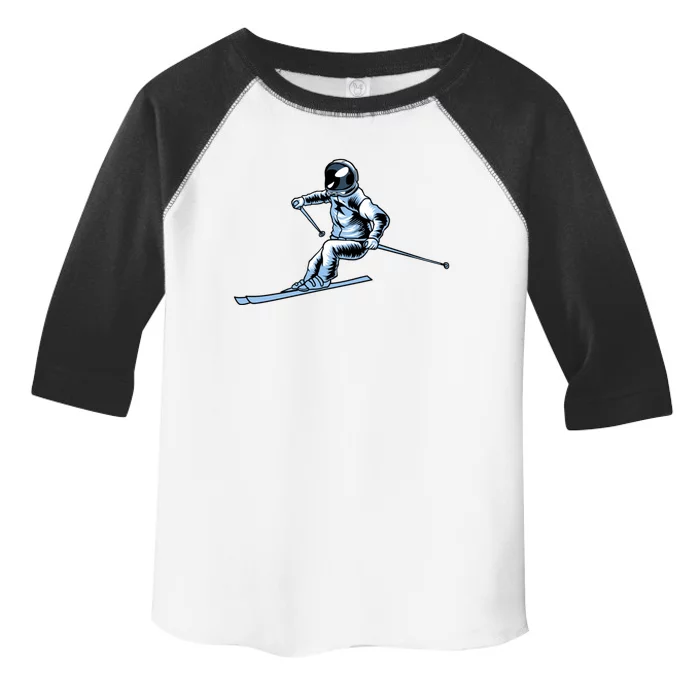 Skier Astronaut Ski Winter Sports Cool Gift Skiing Cool Gift Toddler Fine Jersey T-Shirt