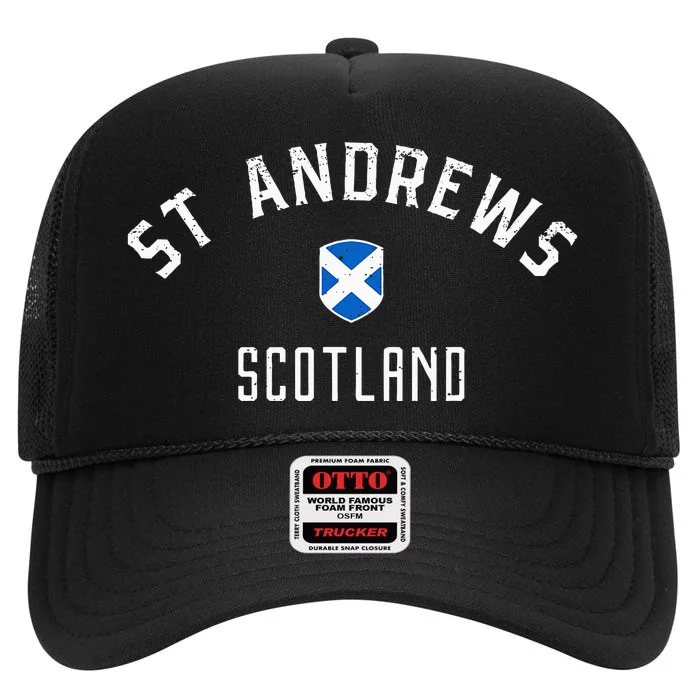 St Andrews Scotland High Crown Mesh Trucker Hat