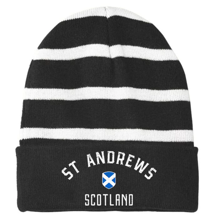 St Andrews Scotland Striped Beanie with Solid Band