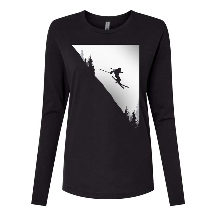 Ski Apparel Skiing Skier Ski Womens Cotton Relaxed Long Sleeve T-Shirt