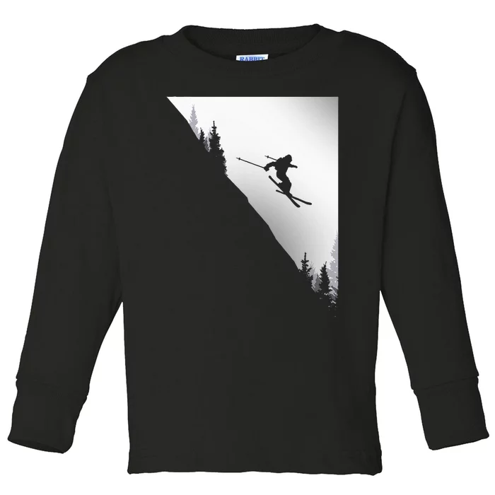 Ski Apparel Skiing Skier Ski Toddler Long Sleeve Shirt