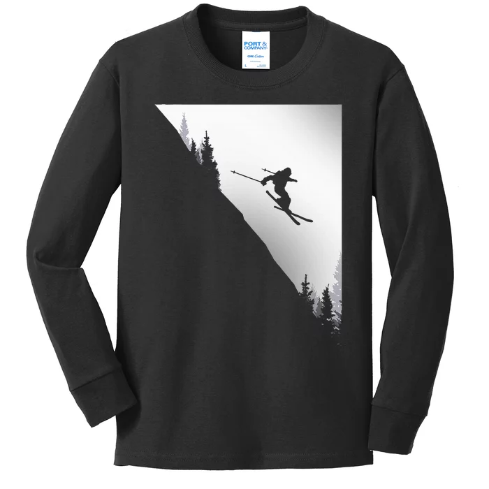 Ski Apparel Skiing Skier Ski Kids Long Sleeve Shirt