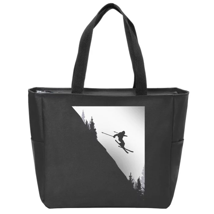 Ski Apparel Skiing Skier Ski Zip Tote Bag