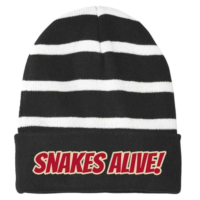 Snakes Alive Striped Beanie with Solid Band