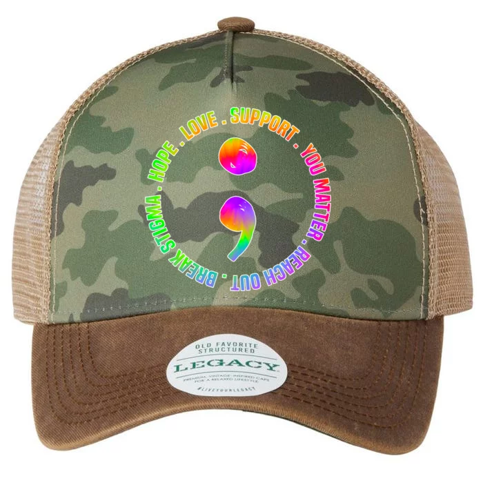 Suicide Awareness Semi Colon Support Legacy Tie Dye Trucker Hat