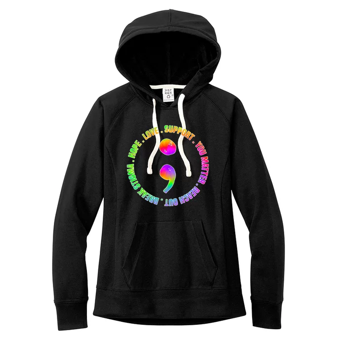 Suicide Awareness Semi Colon Support Women's Fleece Hoodie