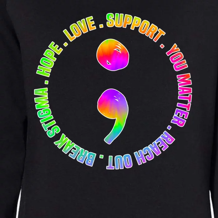 Suicide Awareness Semi Colon Support Womens California Wash Sweatshirt