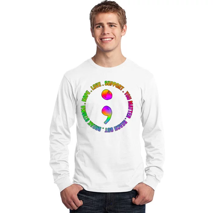 Suicide Awareness Semi Colon Support Tall Long Sleeve T-Shirt