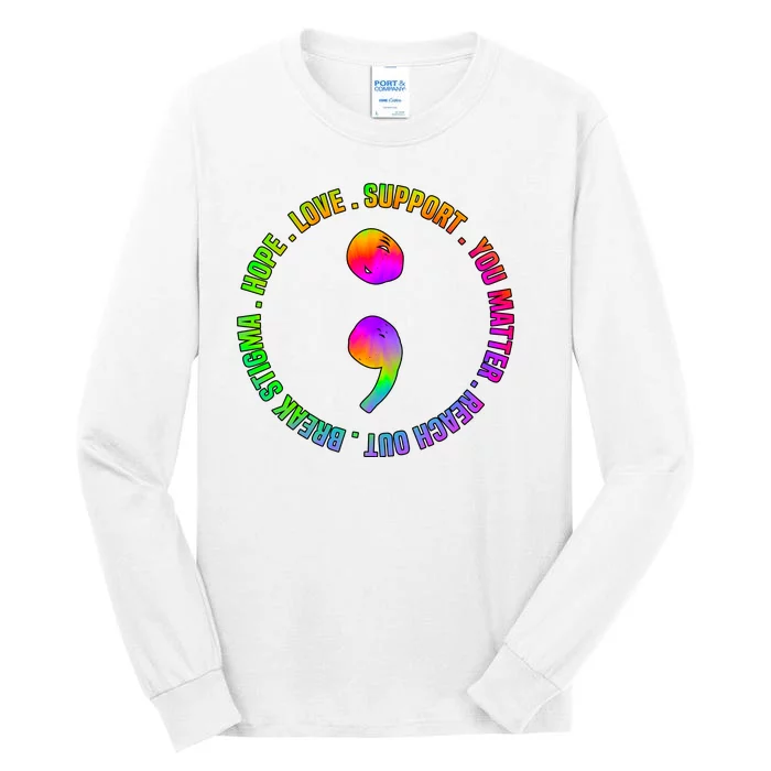 Suicide Awareness Semi Colon Support Tall Long Sleeve T-Shirt