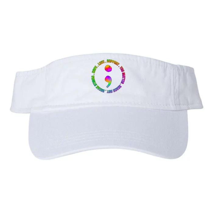 Suicide Awareness Semi Colon Support Valucap Bio-Washed Visor