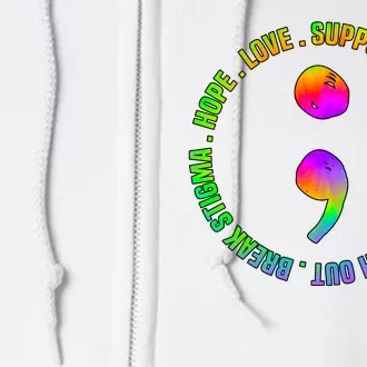 Suicide Awareness Semi Colon Support Full Zip Hoodie