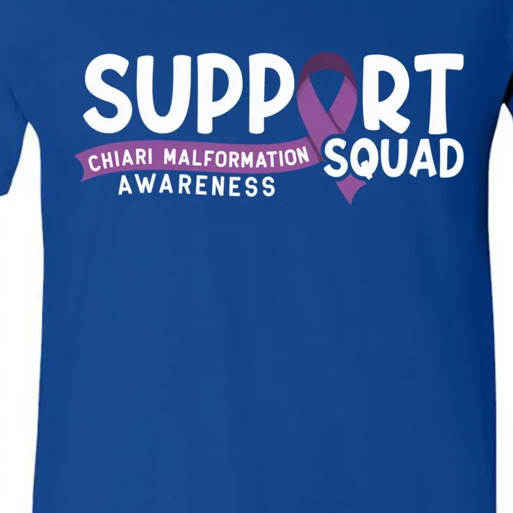 Support Awareness Squad I CM Cerebellum Chiari Malformation V-Neck T-Shirt