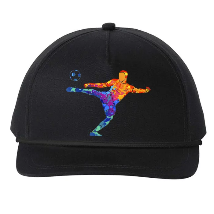 Soccer Athlete Sports Drawing Snapback Five-Panel Rope Hat