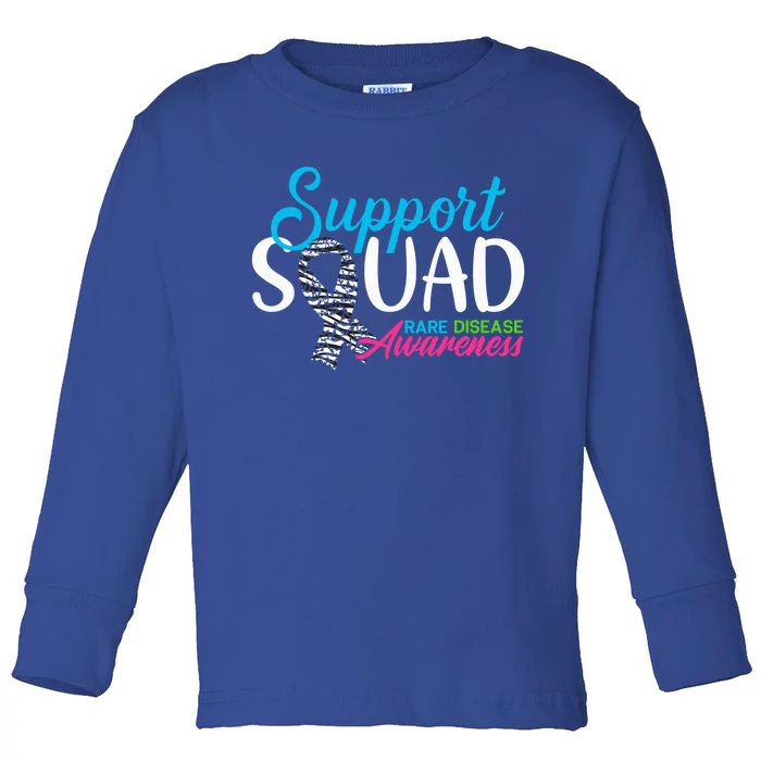 Support Awareness Squad I Zebra Ribbon I Rare Diseases Toddler Long Sleeve Shirt