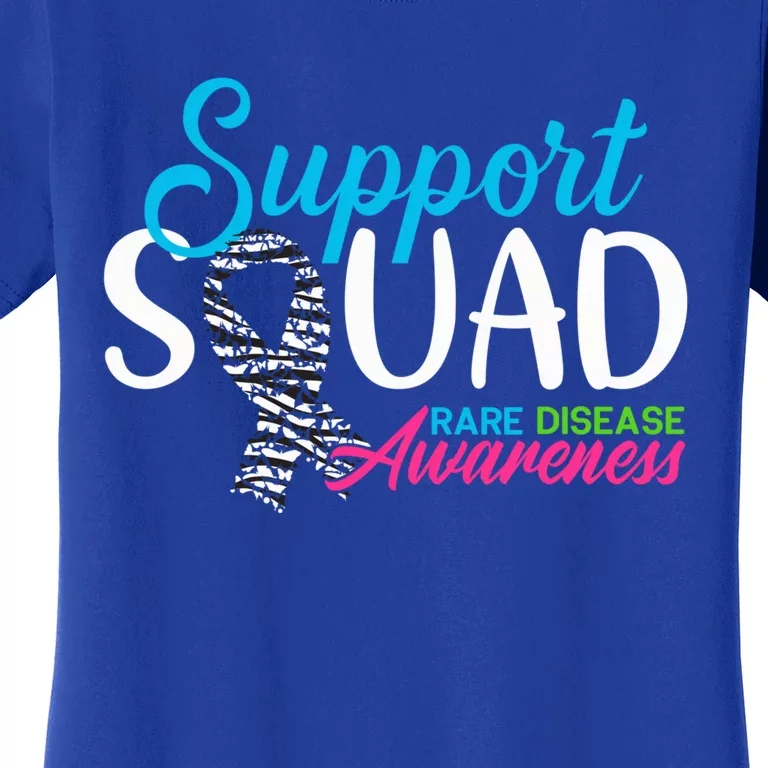 Support Awareness Squad I Zebra Ribbon I Rare Diseases Women's T-Shirt