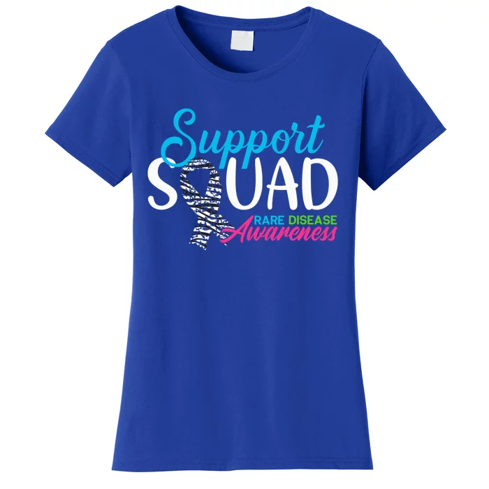 Support Awareness Squad I Zebra Ribbon I Rare Diseases Women's T-Shirt