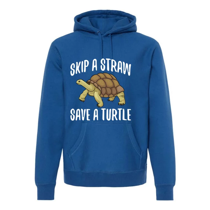 Skip A Straw Save A Turtle Ll Turtle Fan Gift Premium Hoodie