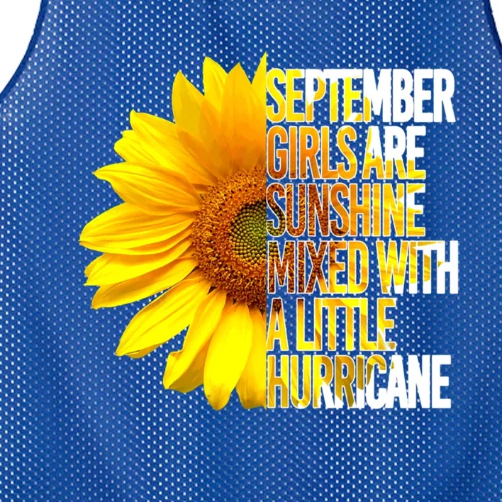 September Are Sunshine Mixed Hurricane Sunflower Gift Mesh Reversible Basketball Jersey Tank