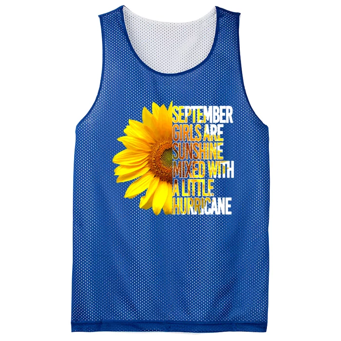 September Are Sunshine Mixed Hurricane Sunflower Gift Mesh Reversible Basketball Jersey Tank